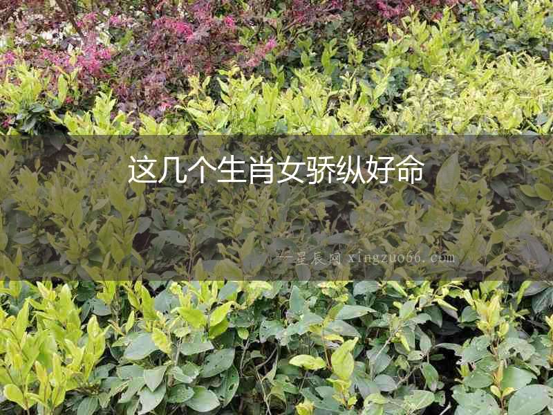 這幾個生肖女驕縱好命