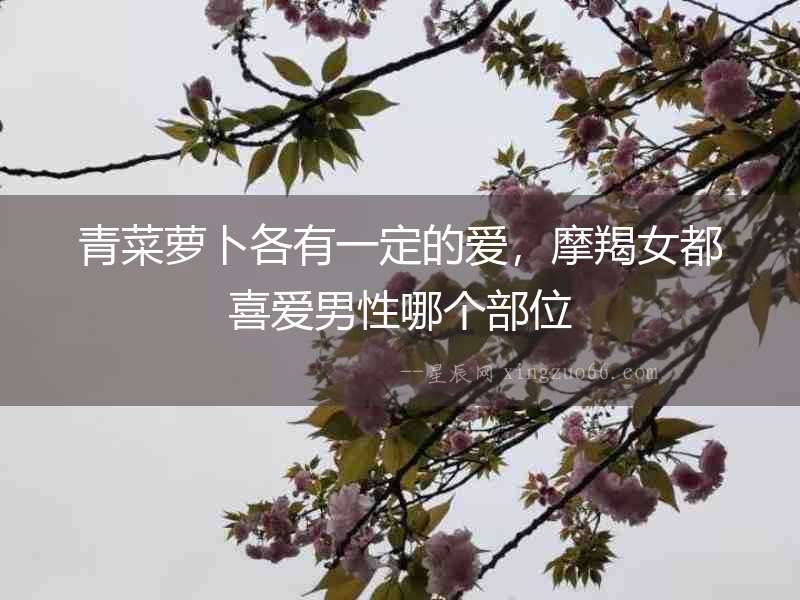 青菜蘿卜各有一定的愛，摩羯女都喜愛男性哪個部位