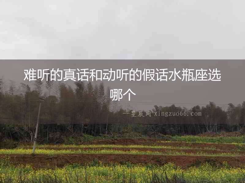 難聽的真話和動聽的假話水瓶座選哪個
