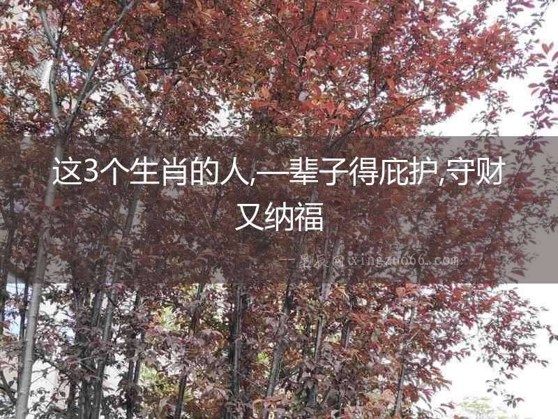 這3個(gè)生肖的人,—輩子得庇護(hù),守財(cái)又納福