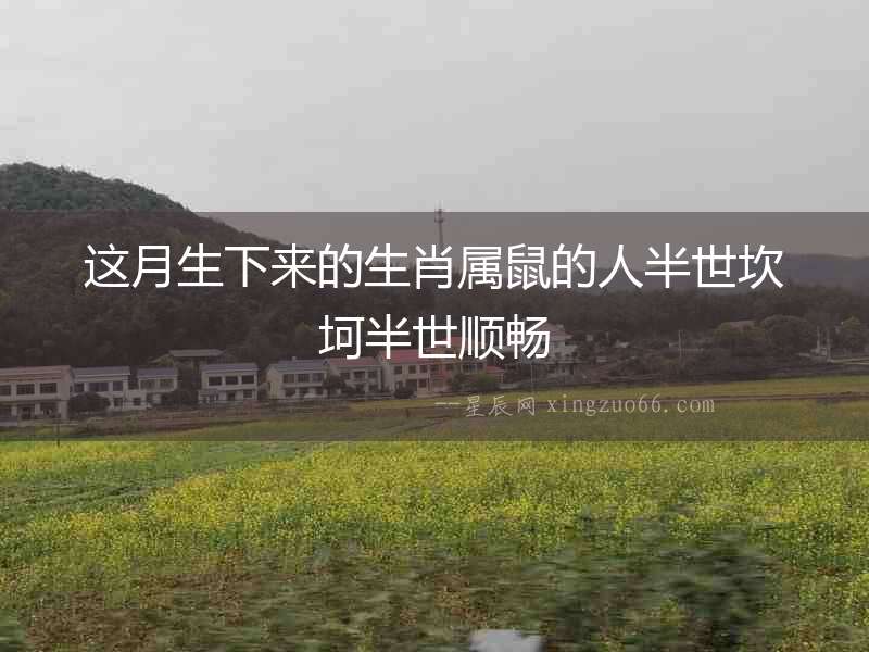 這月生下來的生肖屬鼠的人半世坎坷半世順暢
