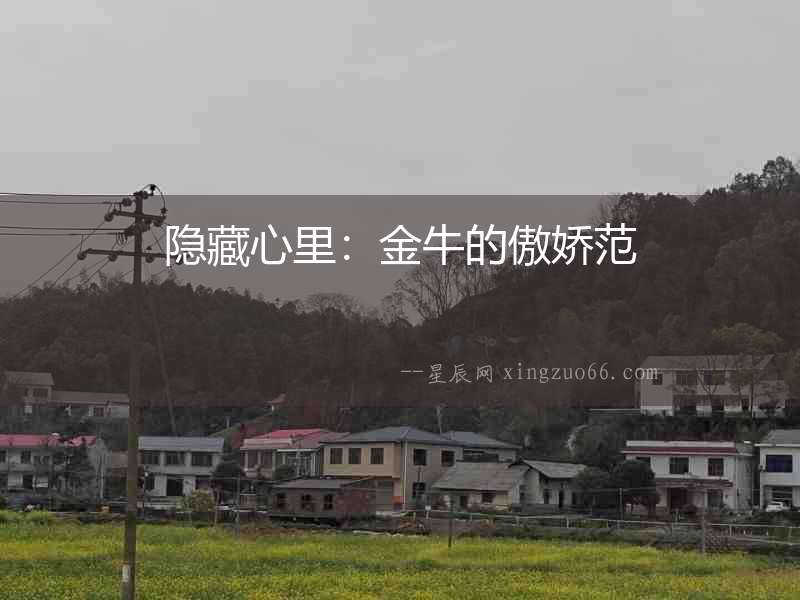 隱藏心里：金牛的傲嬌范