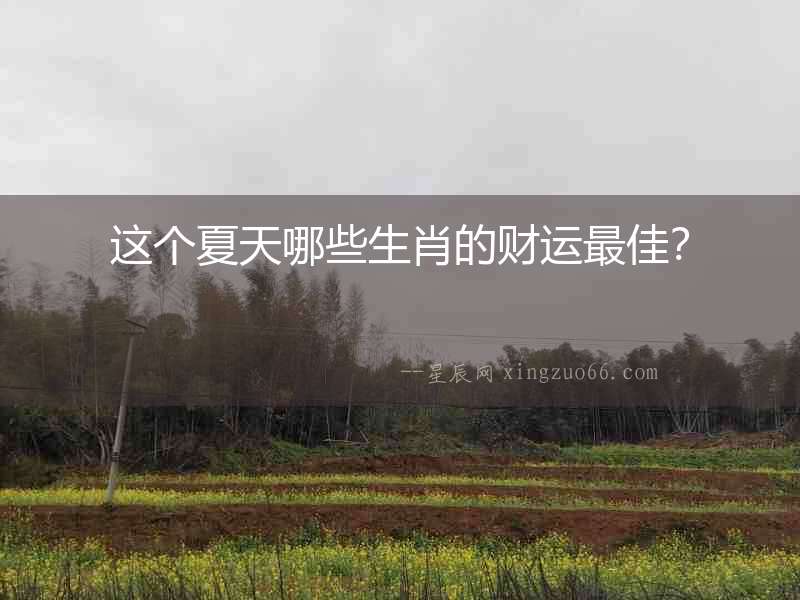 這個夏天哪些生肖的財運最佳？
