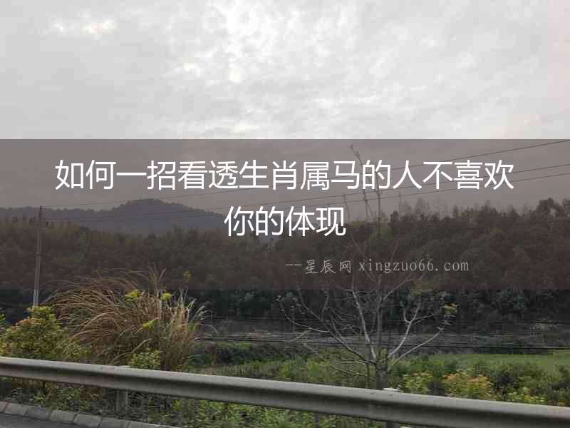 如何一招看透生肖屬馬的人不喜歡你的體現