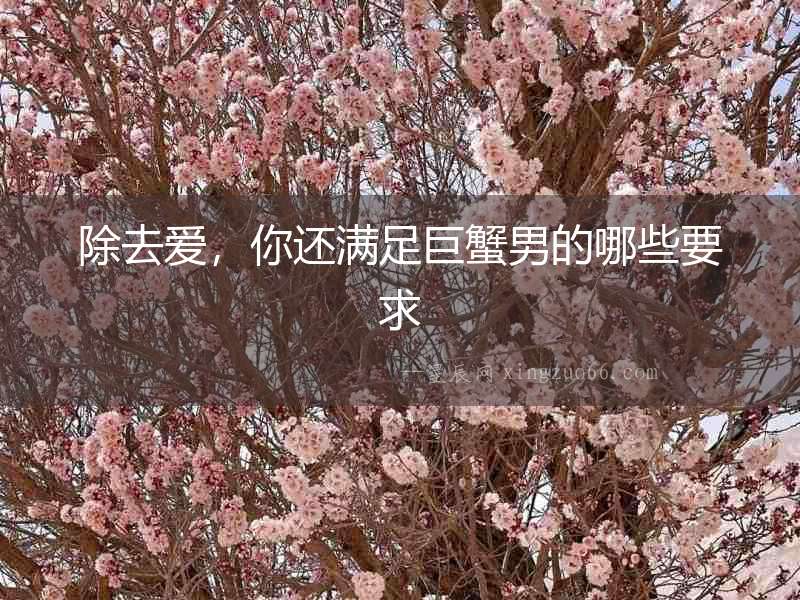 除去愛，你還滿足巨蟹男的哪些要求