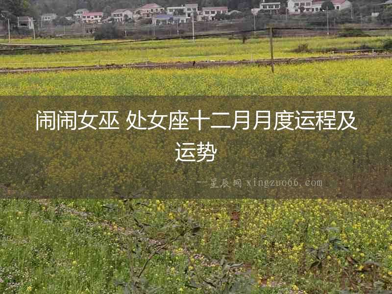 鬧鬧女巫 處女座十二月月度運(yùn)程及運(yùn)勢