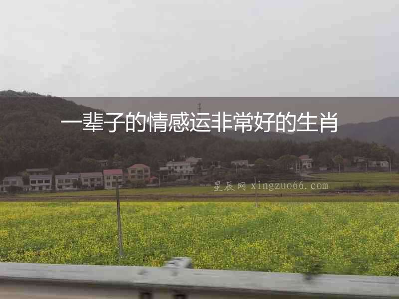 一輩子的情感運非常好的生肖
