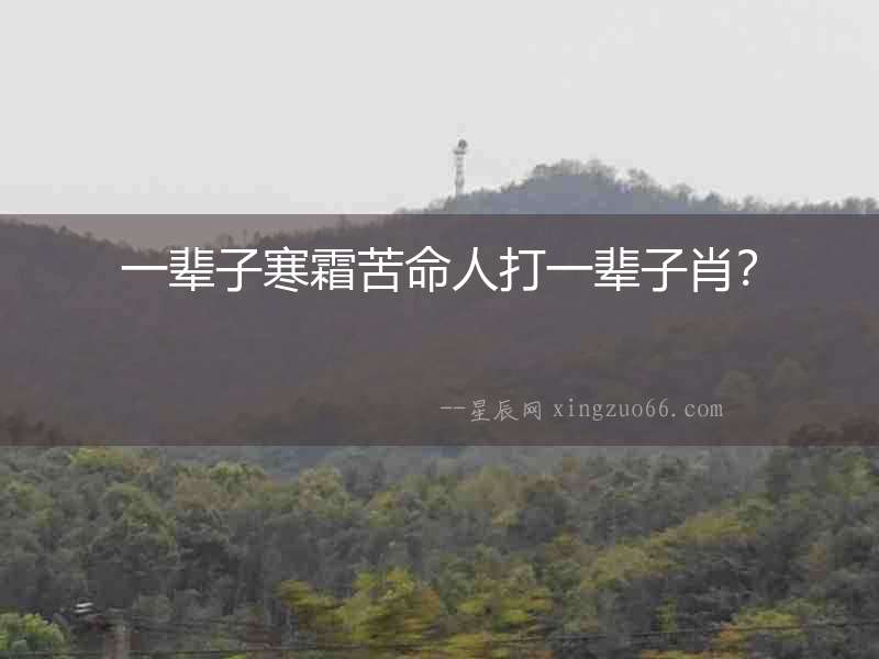 一輩子寒霜苦命人打一輩子肖？
