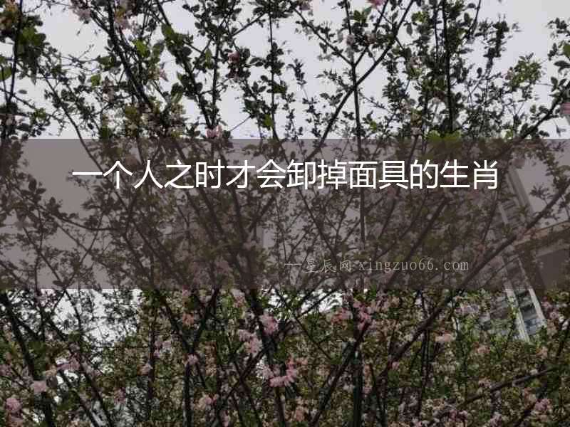 一個人之時才會卸掉面具的生肖