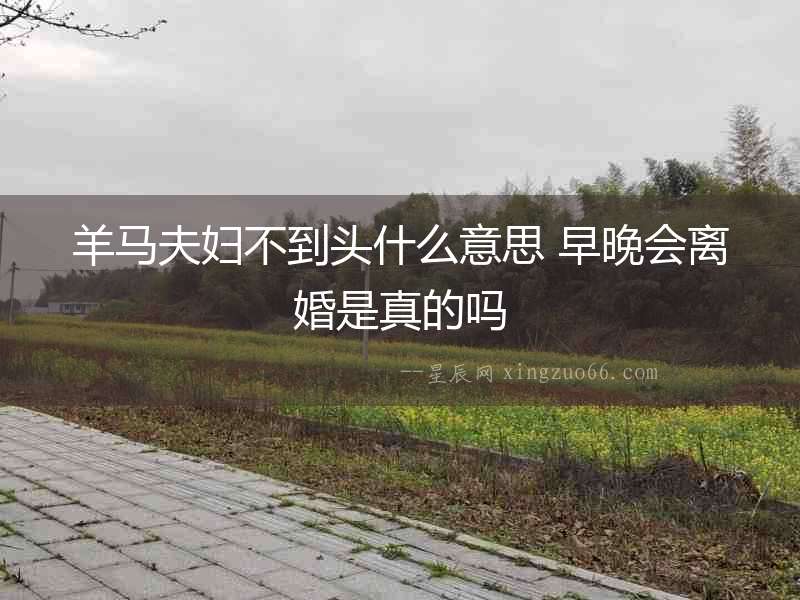 羊馬夫婦不到頭什么意思 早晚會離婚是真的嗎