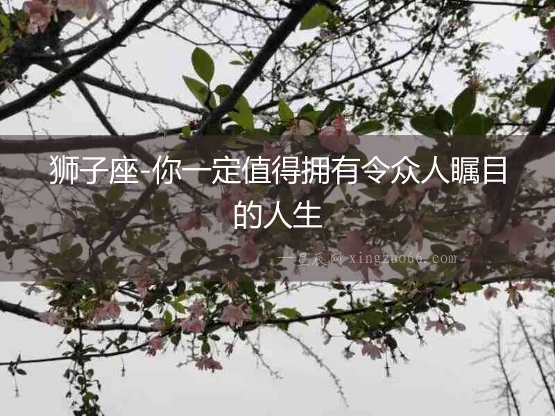 獅子座-你一定值得擁有令眾人矚目的人生