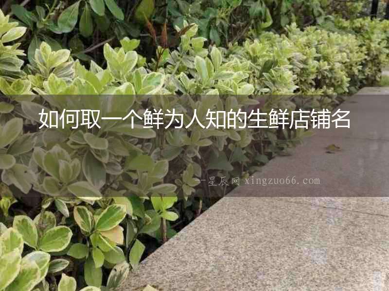 如何取一個鮮為人知的生鮮店鋪名