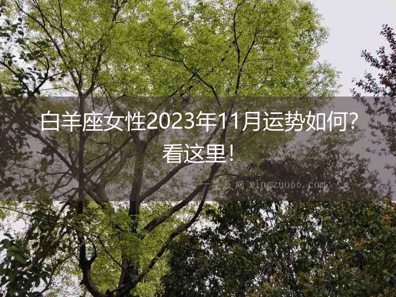 白羊座女性2023年11月運勢如何？看這里！