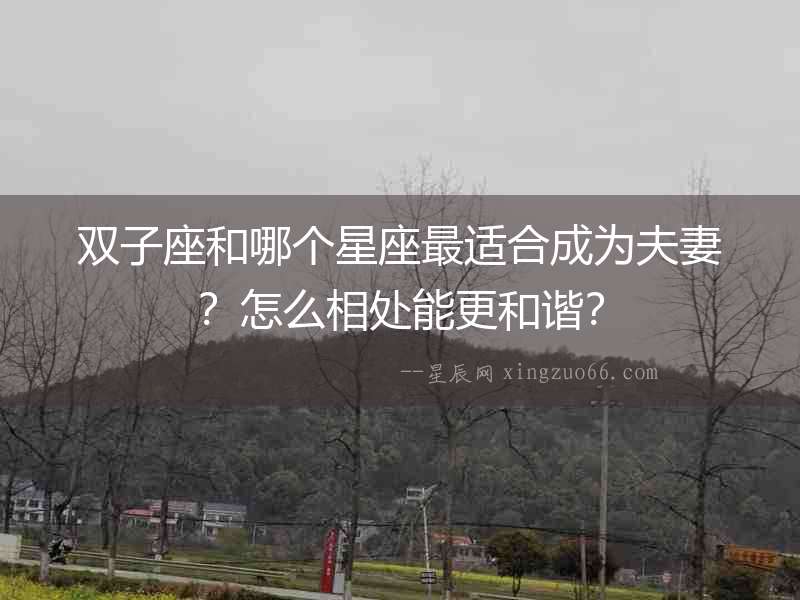雙子座和哪個星座最適合成為夫妻？怎么相處能更和諧？