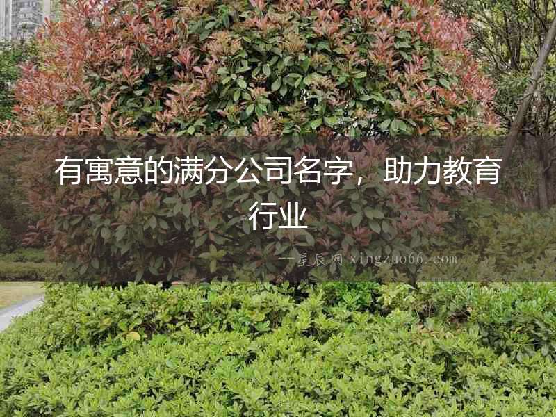 有寓意的滿分公司名字，助力教育行業(yè)