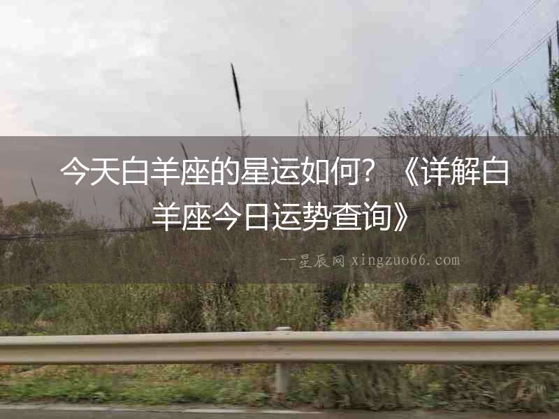  今天白羊座的星運如何？《詳解白羊座今日運勢查詢》