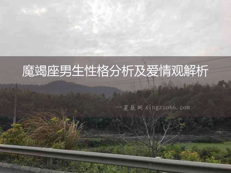魔竭座男生性格分析及愛情觀解析