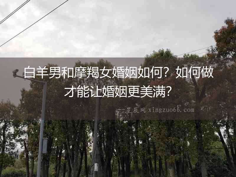 白羊男和摩羯女婚姻如何？如何做才能讓婚姻更美滿？