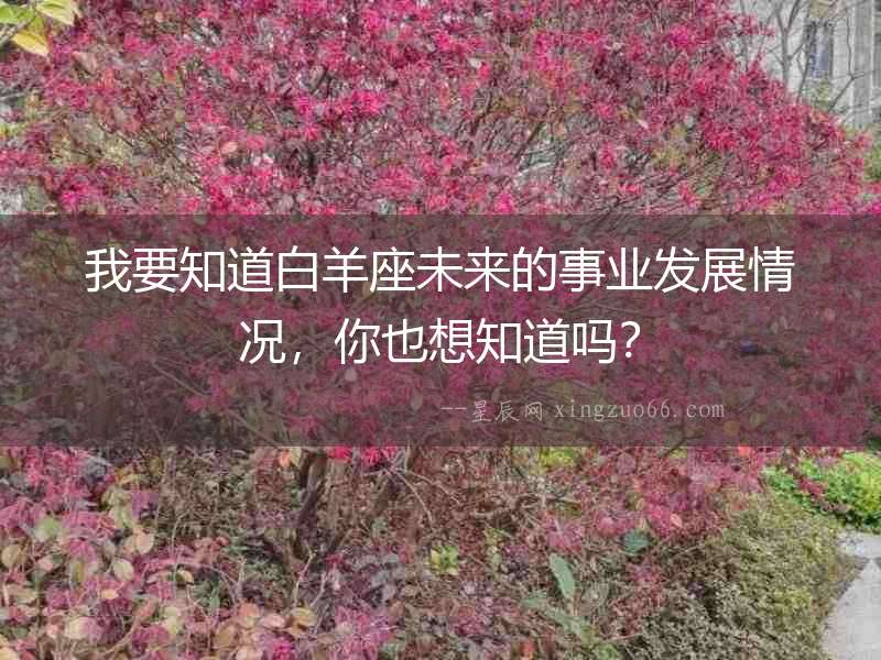 我要知道白羊座未來(lái)的事業(yè)發(fā)展情況，你也想知道嗎？