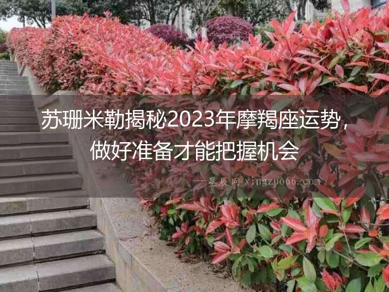 蘇珊米勒揭秘2023年摩羯座運(yùn)勢(shì)，做好準(zhǔn)備才能把握機(jī)會(huì)