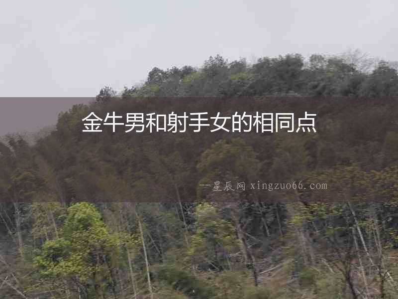 金牛男和射手女的相同點