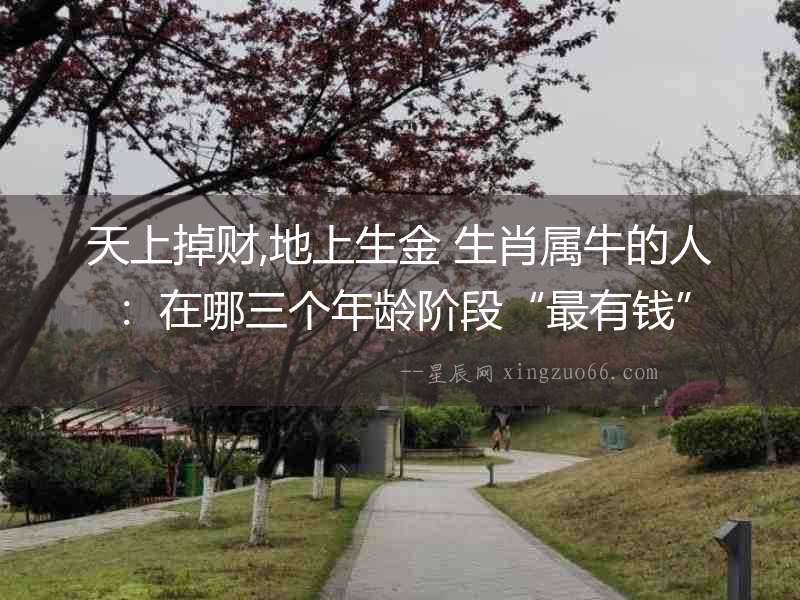 天上掉財,地上生金 生肖屬牛的人：在哪三個年齡階段“最有錢”