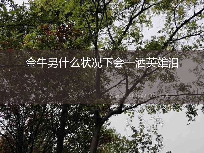 金牛男什么狀況下會一灑英雄淚