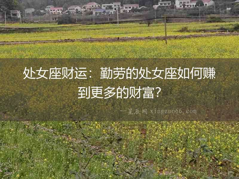 處女座財運：勤勞的處女座如何賺到更多的財富？