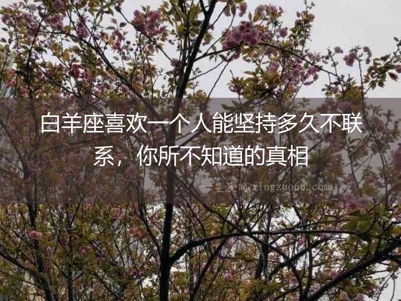 白羊座喜歡一個人能堅持多久不聯系，你所不知道的真相