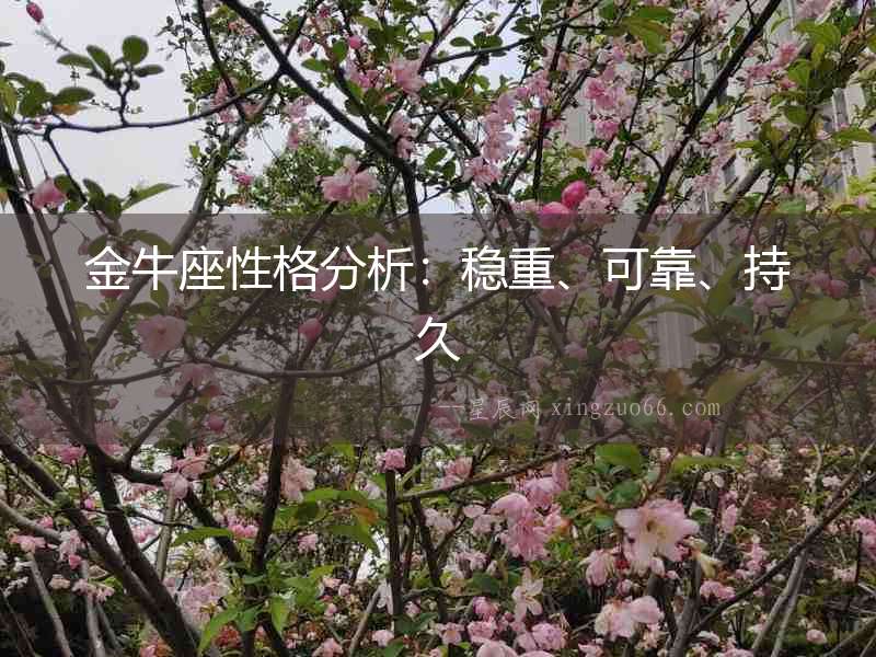 金牛座性格分析：穩重、可靠、持久