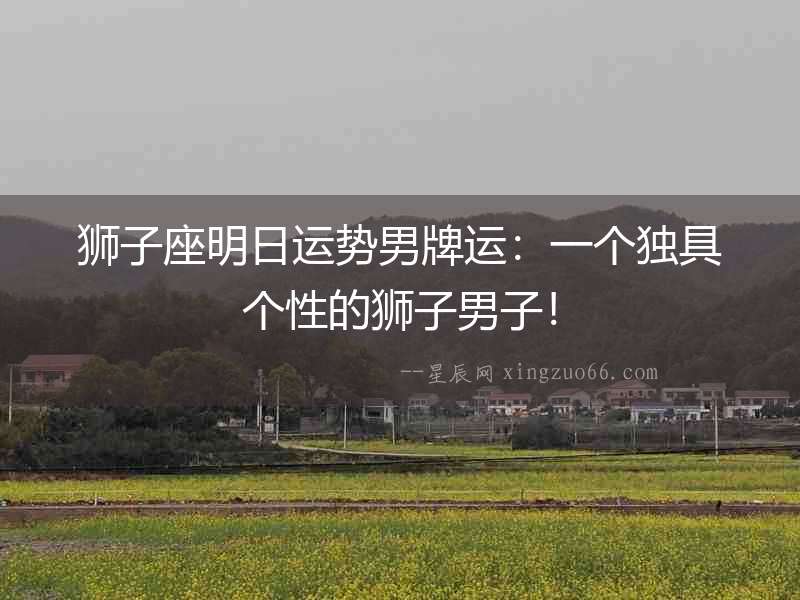 獅子座明日運勢男牌運：一個獨具個性的獅子男子！