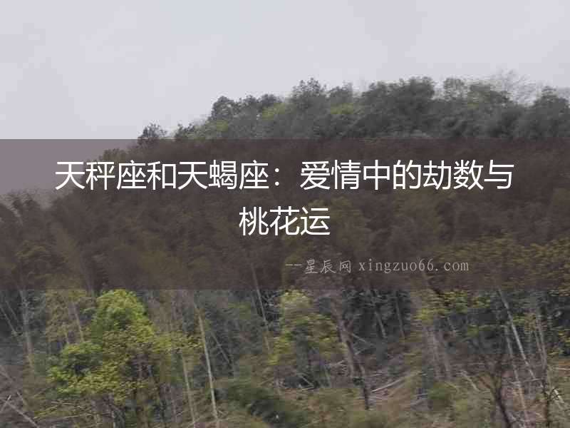 天秤座和天蝎座：愛情中的劫數與桃花運