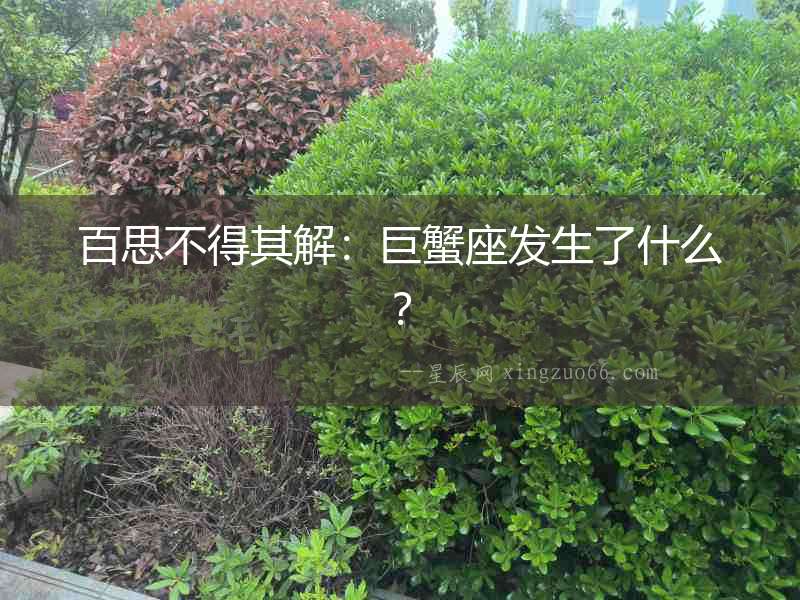 百思不得其解：巨蟹座發(fā)生了什么？