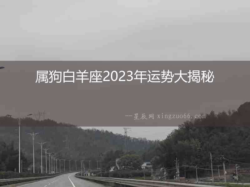 屬狗白羊座2023年運勢大揭秘