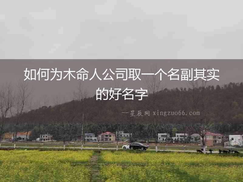 如何為木命人公司取一個名副其實的好名字