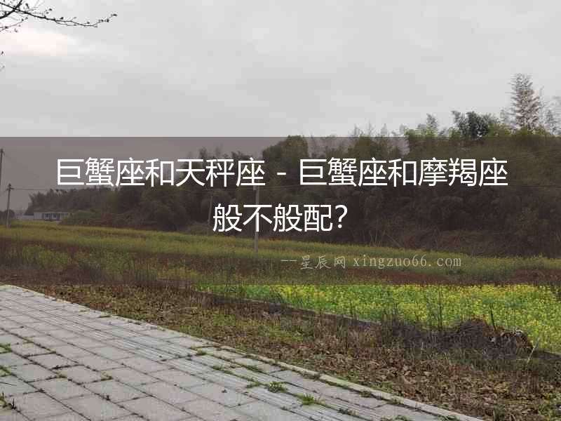 巨蟹座和天秤座 - 巨蟹座和摩羯座般不般配？