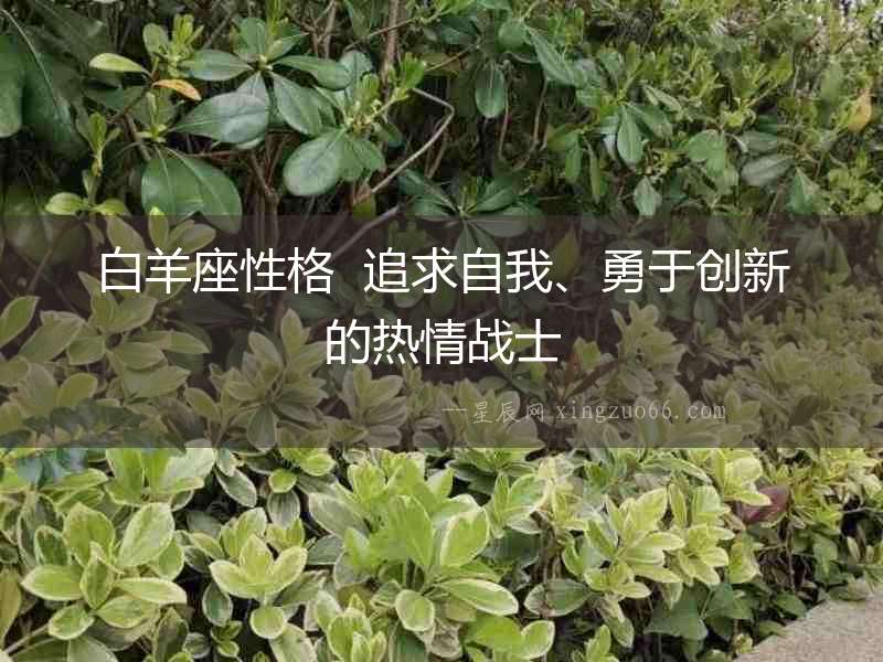 白羊座性格  追求自我、勇于創新的熱情戰士