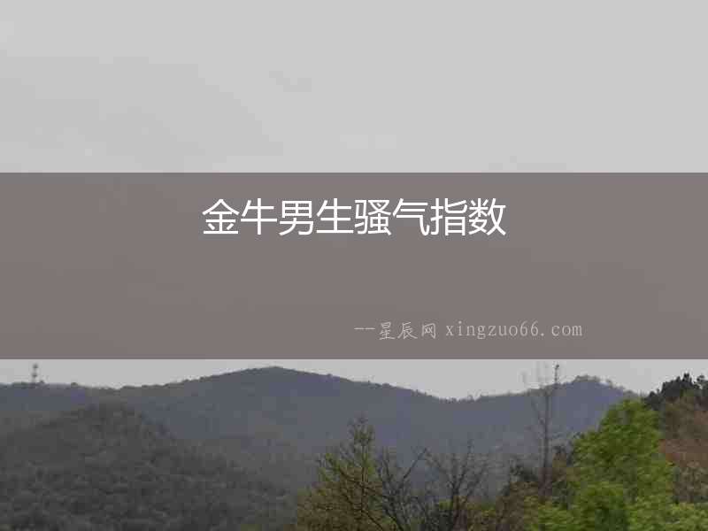金牛男生騷氣指數