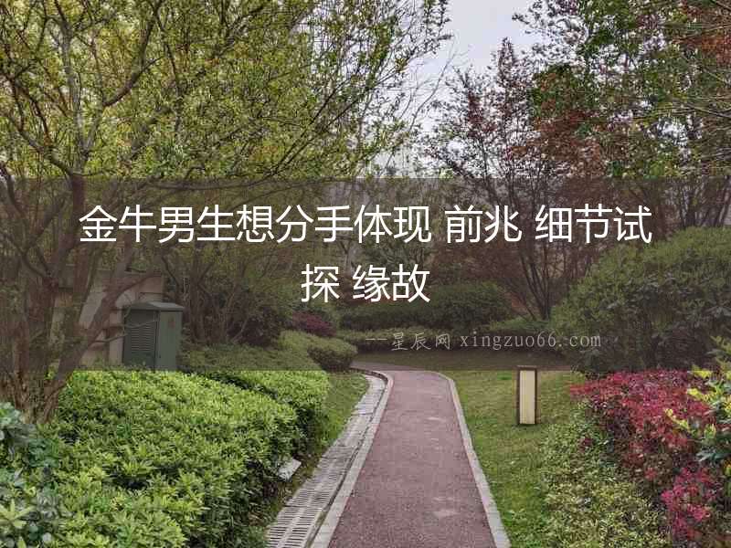金牛男生想分手體現 前兆 細節試探 緣故