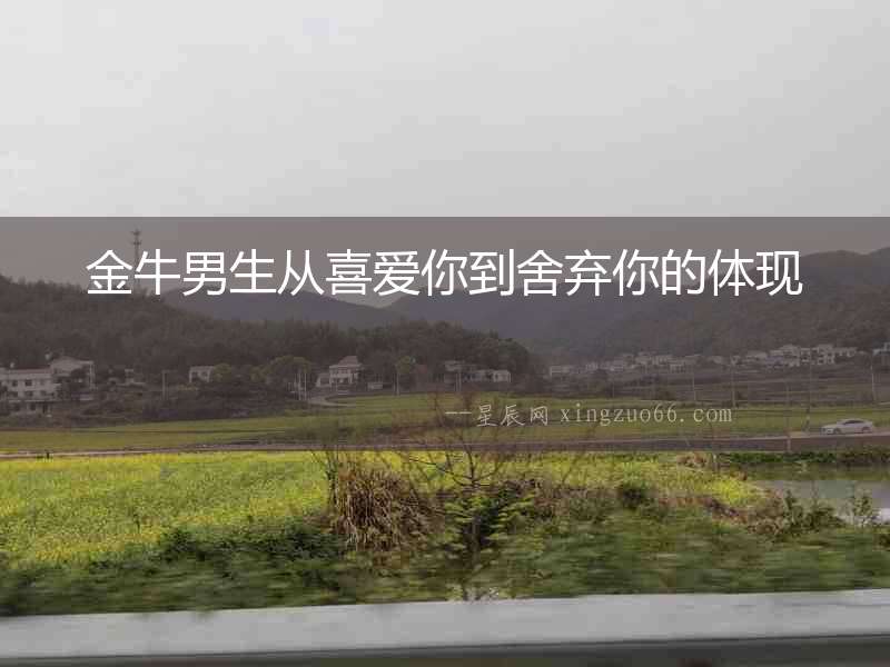 金牛男生從喜愛你到舍棄你的體現