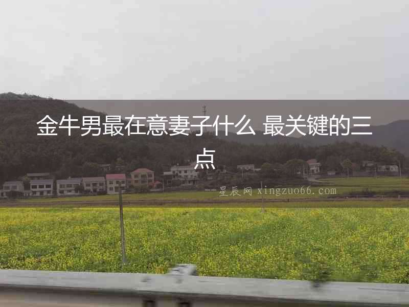 金牛男最在意妻子什么 最關(guān)鍵的三點