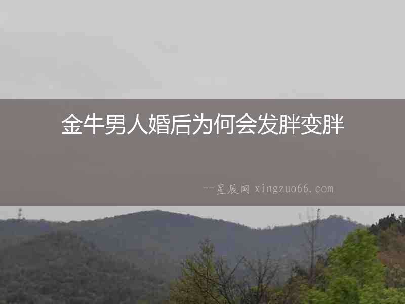 金牛男人婚后為何會發胖變胖