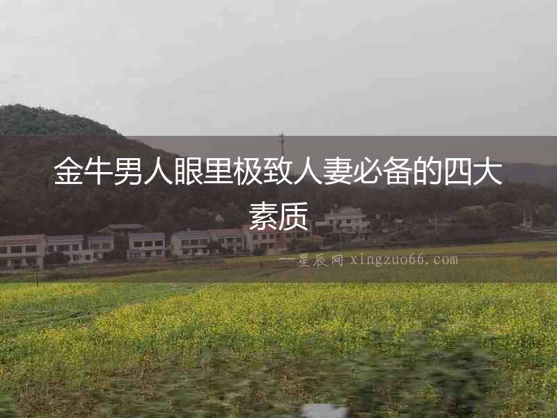 金牛男人眼里極致人妻必備的四大素質(zhì)