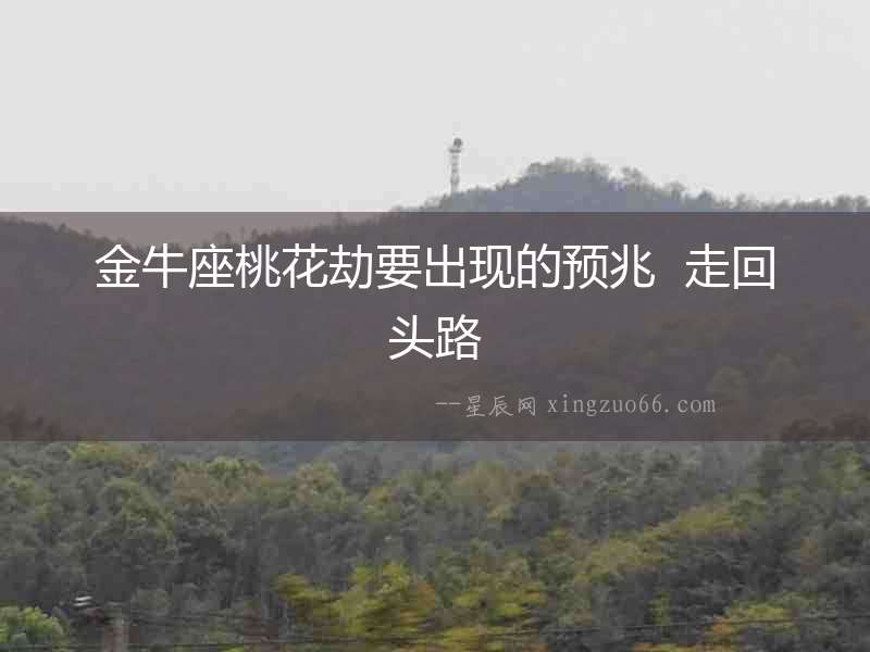 金牛座桃花劫要出現(xiàn)的預(yù)兆  走回頭路