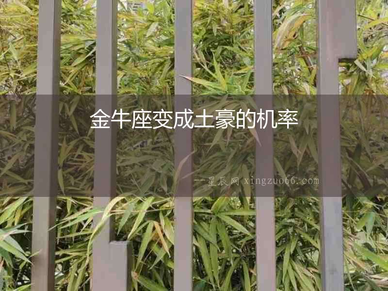 金牛座變成土豪的機率