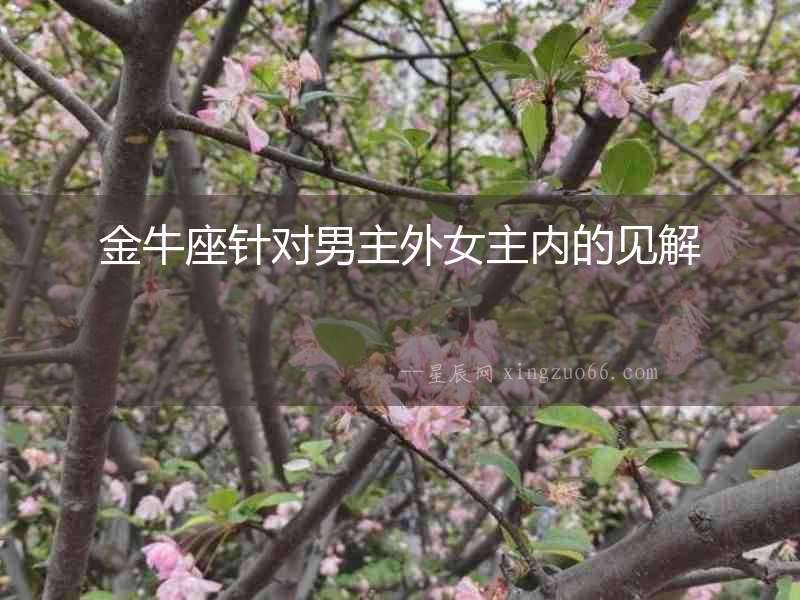 金牛座針對男主外女主內(nèi)的見解
