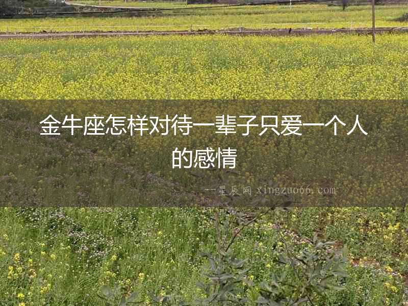 金牛座怎樣對待一輩子只愛一個人的感情