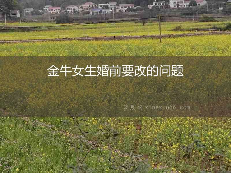 金牛女生婚前要改的問題