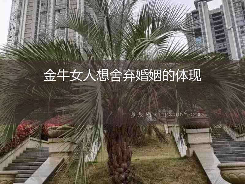 金牛女人想舍棄婚姻的體現