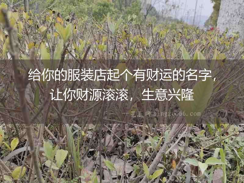 給你的服裝店起個(gè)有財(cái)運(yùn)的名字，讓你財(cái)源滾滾，生意興隆